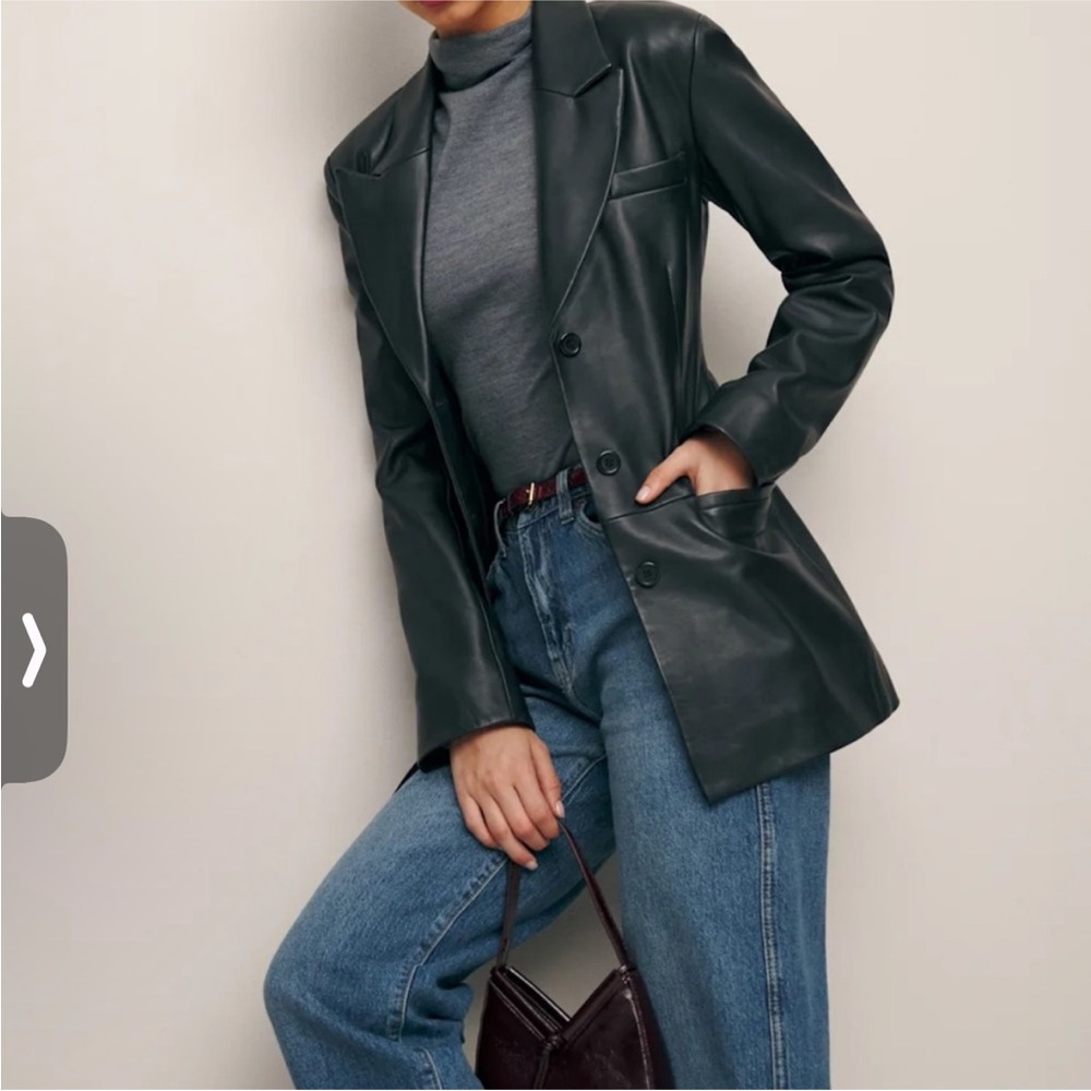 Reformation Veda Leather Blazer